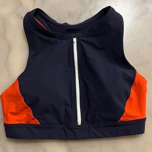 Athleta Navy and Orange Sports Bra